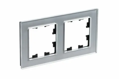Рамка Systeme Electric AtlasDesign, 2-постовая, стекло алюминий