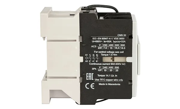 Контактор CNN 32 10, 3P, 32A/(50A по AC-1), 15kW(400VAC), 1NO, Uk=24VDC, Iвтяг=5,2А, Iудерж=0,12А