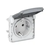 PLEXO - Розетка 2P+E c крышкой, IP55, серый