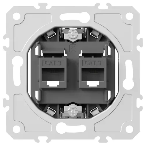 Механизм розетки RJ11 + RJ11 (двойная) cat.3/ClassE-4/4, серия DB