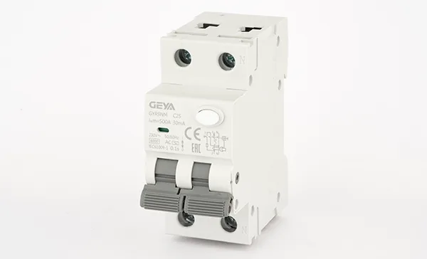 Дифф. авт. выключатель GYR9NM-C25-30mA, 1P+N, 25A, хар-ка C, 6 kA, 30mA, тип AC, 2M