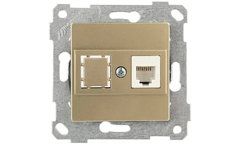 Rita - Розетка 1хRJ-45 кат. 6 UTP, золото доре