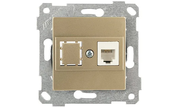 Rita - Розетка 1хRJ-45 кат. 5e UTP, золото доре
