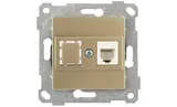Rita - Розетка 1хRJ-45 кат. 6 UTP, золото доре
