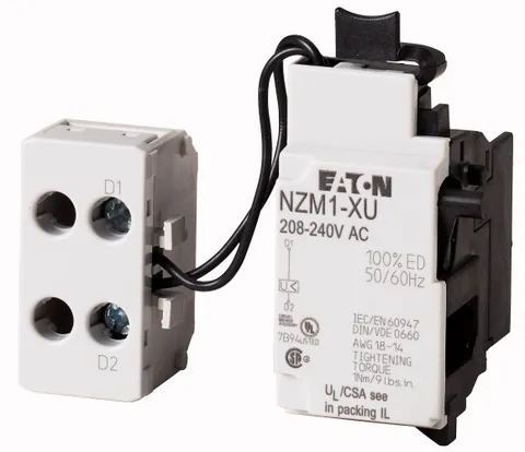 Расцепитель мин. напряжения NZM1-XU208-240AC, 208_240V50/60Hz, с клеммным зажимом, для NZM1, N1, LZM1, LN1