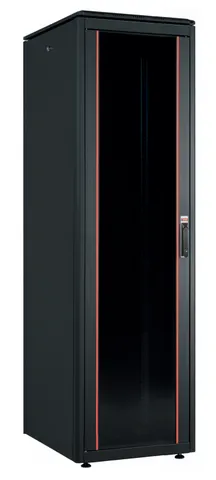 Щит телекоммуникационный 19", 42U, ВxШxГ 2053x600x800мм, DYNAmic 1000кг, напольный, перед. дверь стекло, задняя глухая металлич., черный