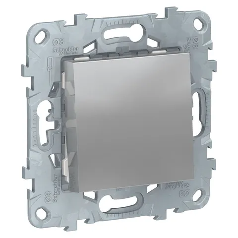 Выключатель Schneider Electric Unica, NEW переключатель 1-клавишный, схема 6, 10 AX, 250 В, алюминий