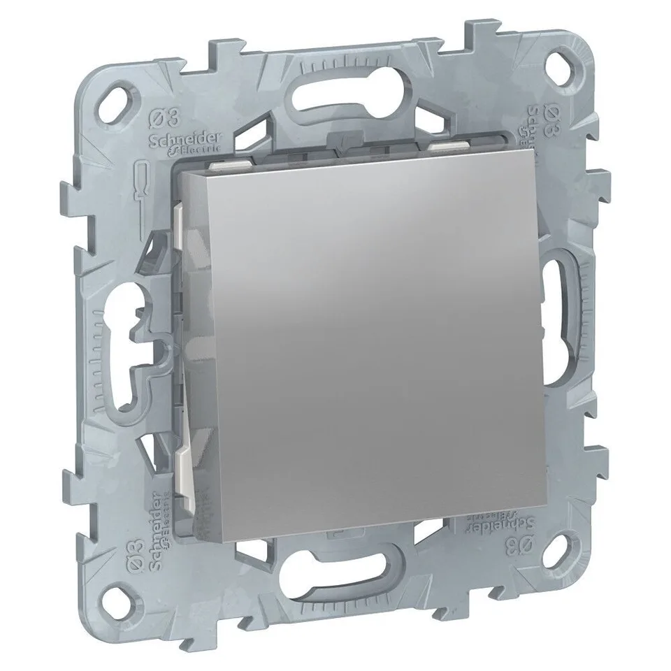 Выключатель Schneider Electric Unica, NEW переключатель 1-клавишный, схема 6, 10 AX, 250 В, алюминий