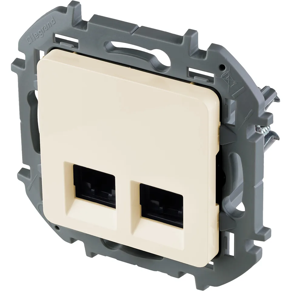 Inspiria - Розетка 2хRJ-45 UTP CAT6 (сл.кость)