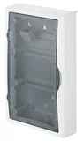 Щит навесной мультимед, TS35+2x МП перф.118x270mm, дымчатая пласт. дверь, белый RAL9003, 560x354x107mm, IP40