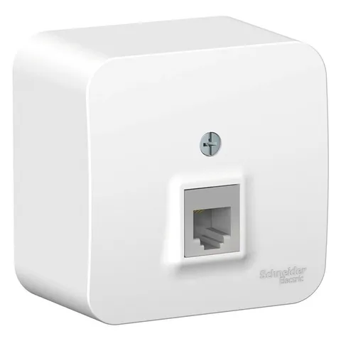 Розетка телефонная Systeme Electric Blanca, открытой установки RJ11 изол. пл., белый