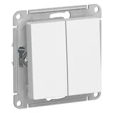 Выключатель Systeme Electric AtlasDesign, 2-клавишный с самовозвратом, схема 5, 10АХ, механизм, белый
