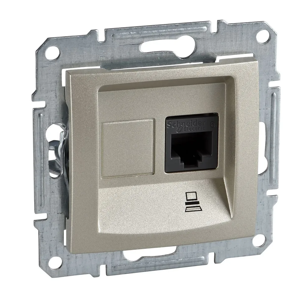 Розетка Schneider Electric Sedna, компьют., титан