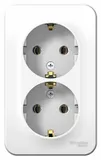 Розетка Systeme Electric Blanca, открытой установки двойная с заземл. без шт. изол. пл., 16А, 250В, белый