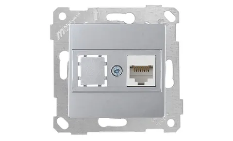 Rita - Розетка 1хRJ-45 кат. 6 UTP, нерж. сталь