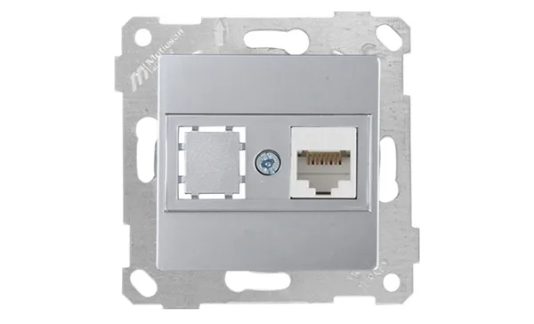 Rita - Розетка 1хRJ-45 кат. 6 UTP, нерж. сталь
