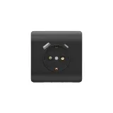 (NEW3-E) Розетка с/з со шторками, 16А+ USB двойная A+С, 5В/2,1А, черный