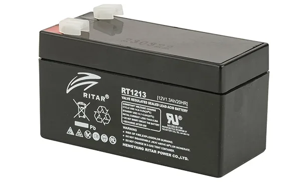 Батарея аккумуляторная Ritar RT1213, F1, 12V/1.3Ah, 53(59)x98x43.5 HxLxW, 0.52kg, 6-8 лет