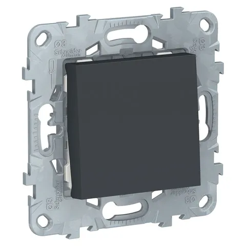 Выключатель Schneider Electric Unica, NEW 1-клавишный, кнопочный, схема 1, 10 A, антрацит