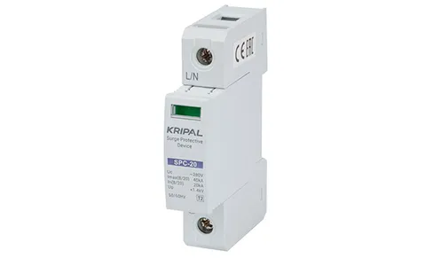Разрядник SPC-20/280/1P, 1P, 280VAC, In=20kA(8/20µs), класс C, индикация, 1M