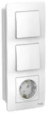 Блок Systeme Electric Blanca, скрытой установки : розет з/к шт 16А, 250В+выкл 1кл. с подсв+выкл 1кл. белый