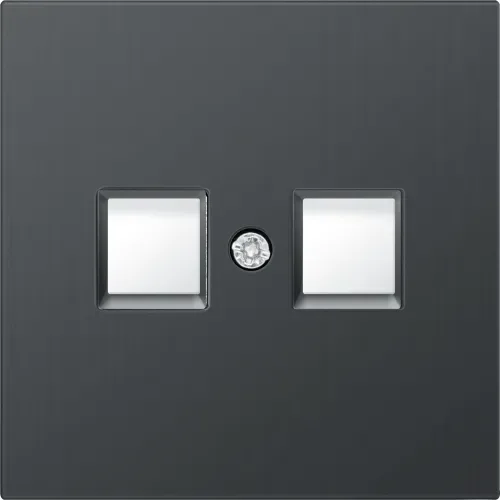 Накладка для розетки RJ45, 2-я, вороненая сталь, серия R98 METAL