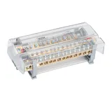 Кросс-модуль Morek MAB160A-14 с прозрачной крышкой, 4P, вх. 1x10_50mm², вых. 9x1,5_16 + 4x10_35mm², 160A, 1000V