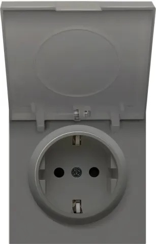 Накладка для розетки Schuko с крышкой, 16A 250 В~, матовый шоколад, серия R98
