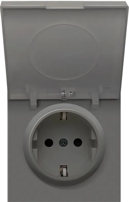 Накладка для розетки Schuko с крышкой, 16A 250 В~, матовый шоколад, серия R98