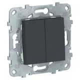 Выключатель Schneider Electric Unica, NEW 2-клавишный, схема 5, антрацит