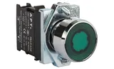 Кнопка плоская PB1S, зеленая, без фиксации, с подсветкой без LED, 1NO, 6A 230VAC/24VDC, 22mm, IP65