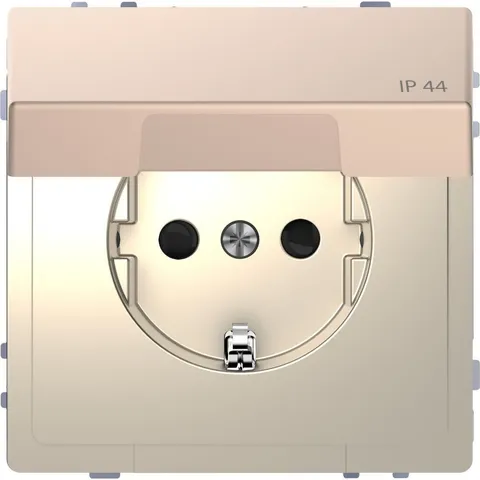 Розетка Schneider Electric D-Life, 16А с з/к и крышкой IP44, шампань, SD