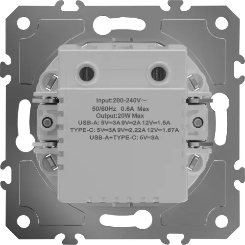 USB зарядное устройство 20Вт тип A+С 3100мА быстрая зарядка, серия D16