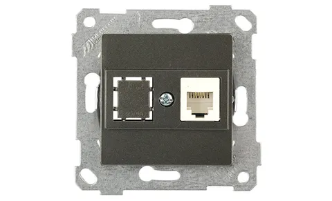 Rita - Розетка 1хRJ-45 кат. 6 UTP, дымчатый
