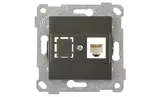 Rita - Розетка 1хRJ-45 кат. 6 UTP, дымчатый