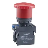 Кнопка управления "Грибок" Φ40мм с фиксацией NP8-11ZS/1 красная 1НО+1НЗ IP65 (R)