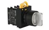 Переключатель PB3E, белый, I->0<-II, возврат, 2NO, 6A 230VAC/24VDC, с подсветкой без LED, 22mm, IP65