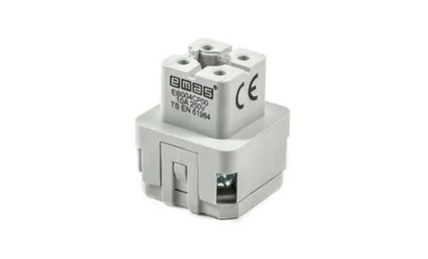 Разъем многополюсный EB, розетка, 4P, 10A 400V, винтовой зажим, пластик V0