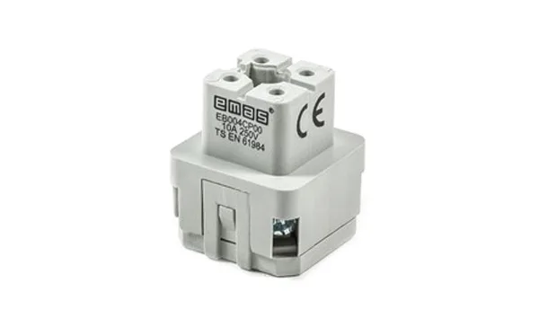 Разъем многополюсный EB, розетка, 4P, 10A 400V, винтовой зажим, пластик V0