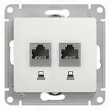 Компьютерная розетка Systeme Electric Glossa, 2-я комп. RJ45, 5E, мех, белый