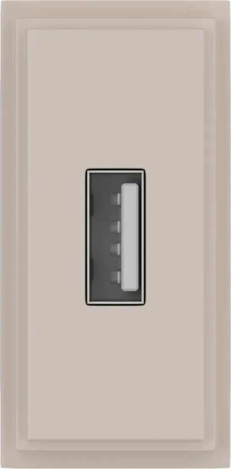 Зарядное устройство USB Стандарт А 5V 2100мА 1 модуль, песочный