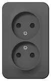 Розетка Systeme Electric Blanca, открытой установки двойная без заземления со шторками, 16А, 250В, антрацит