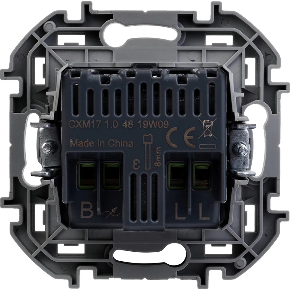 Inspiria - Светорегулятор поворотно-нажимной универсальный, 5–75 Вт для LED-ламп, 5–300 Вт для ламп накаливания (алюминий)