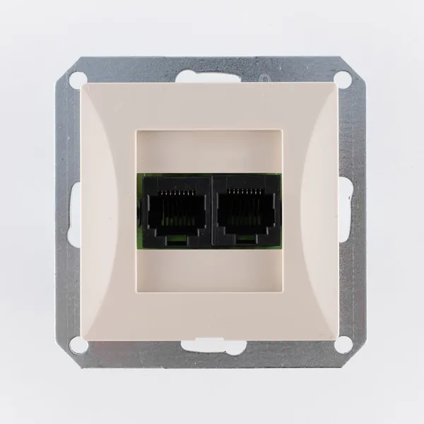 OPAL - Розетка 2xRJ-45 кат.5e, бежевый
