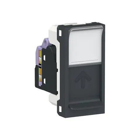 Розетка компьютерная Schneider Electric Unica, MODULAR, RJ45, одиночная, кат. 6 UTP, 1 модуль, антрацит