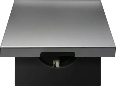 Накладка для розетки Schuko с заземлением, с крышкой, 16A 250 В~, благородная сталь, серия R98 METAL