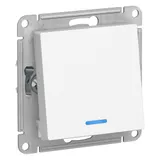 Выключатель Systeme Electric AtlasDesign, 1-кл переключатель с подсветкой, схема 6а, 10АХ, механизам, белый