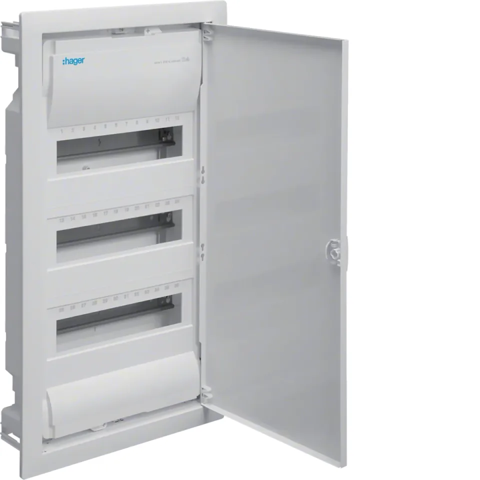 Щит встраиваемый VU36AT Hager Volta, 3 ряда, 36 (42) мод., металл. дверца, IP30, QuickConnect