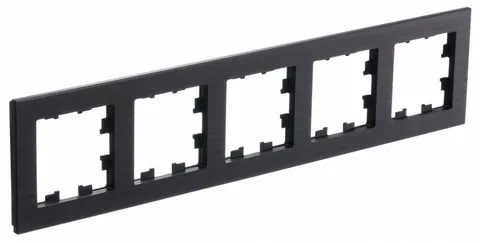 Рамка Systeme Electric AtlasDesign, NATURE 5-постовая, металл оникс