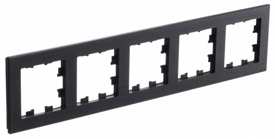 Рамка Systeme Electric AtlasDesign, NATURE 5-постовая, металл оникс